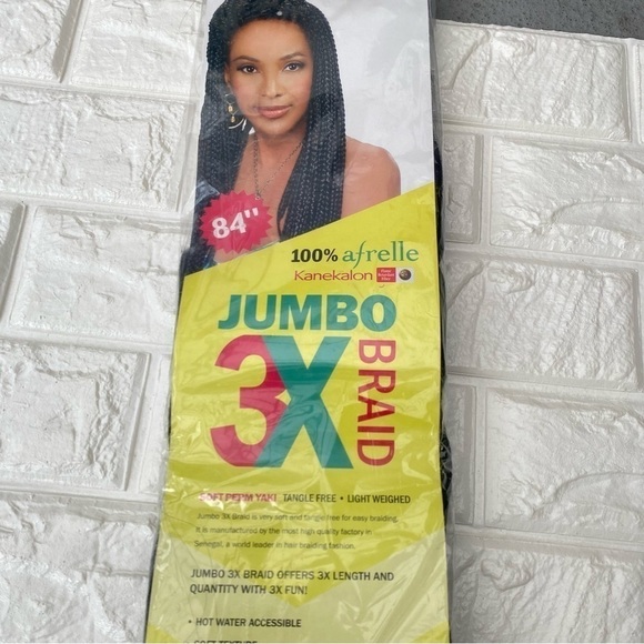 Vivica A Fox Hair Collection Jumbo 3X Braid 84" color 1B - Picture 4 of 6